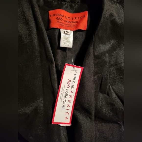 b michael America Red Collection Taffeta Topper Jacket Bolero Size 10 / 12 - Picture 4 of 4